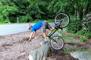 Tony goes OTB on his trials bike