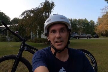 Tim with his new 26-inch trials bike