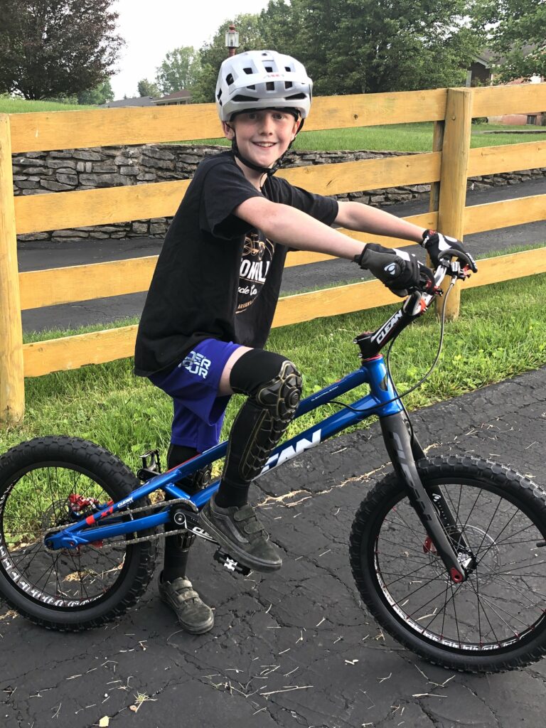 Owen on his trials bike