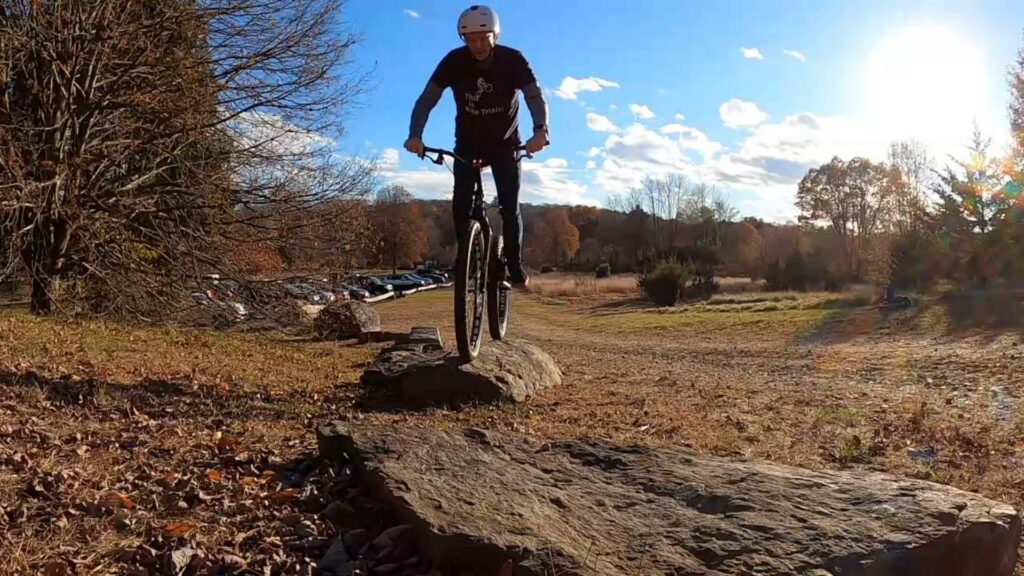 Balancing my bike on a rock