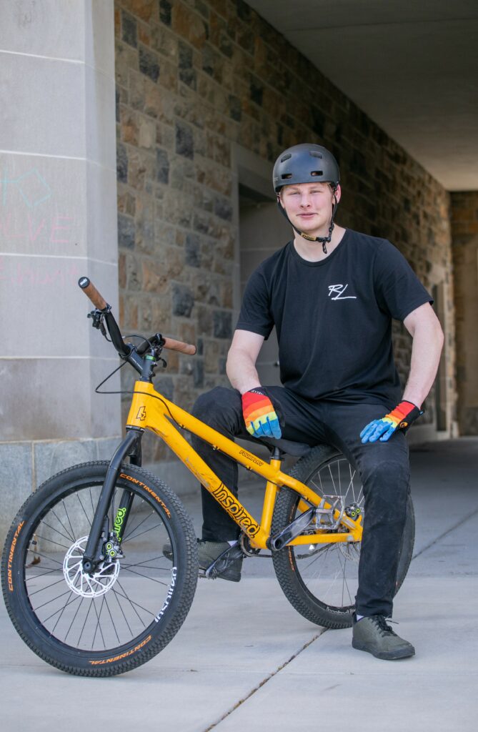 Nathaniel Moore on his trials bike