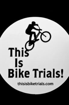 This Is Bike Trials! Vinyl Sticker, Glossy, Circle, 2.5-inch